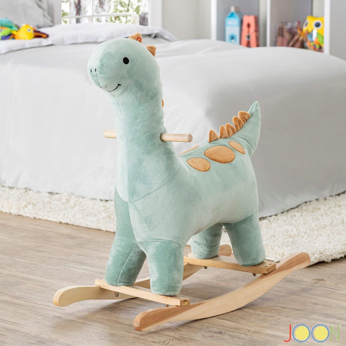 Shopbobbys Joon Bronty Ride-On Dinosaur Rocking Horse With Sound Effects, Green-Brown