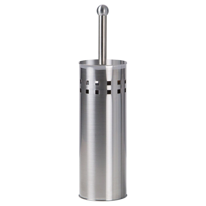 Shopbobbys Premius Vented Stainless Steel Toilet Brush Holder, Silver, 4.6X15 Inches