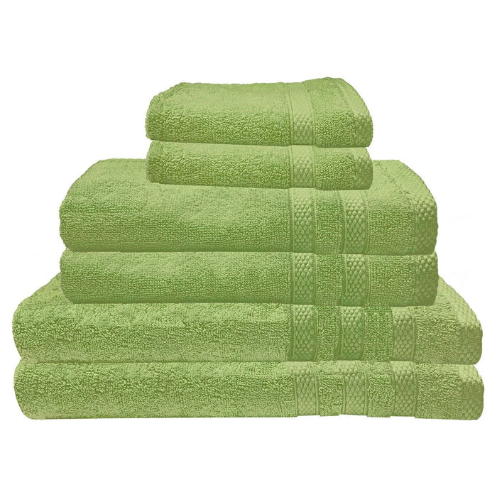 Shopbobbys Premius Premium 6-Piece Combed Cotton Bath Towel Set, Pepper Stem Green