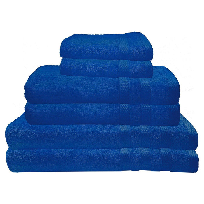 Shopbobbys Premius Premium 6-Piece Combed Cotton Bath Towel Set, Prince Blue