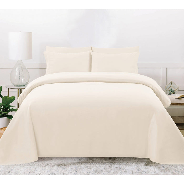 PREMIUS 4-6 Piece Solid Microfiber Wrinkle-Free Sheet Set