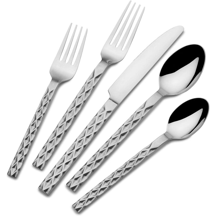 Towle Living 20-Piece Diamond Stainless Steel Flatware Set, Silver