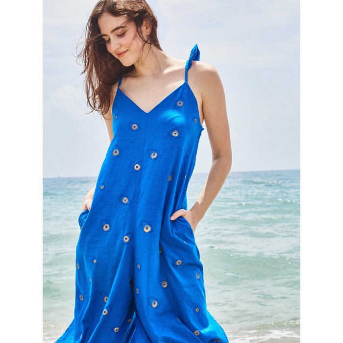 Angel Jumpsuit | Evil Eye Moroccan blue