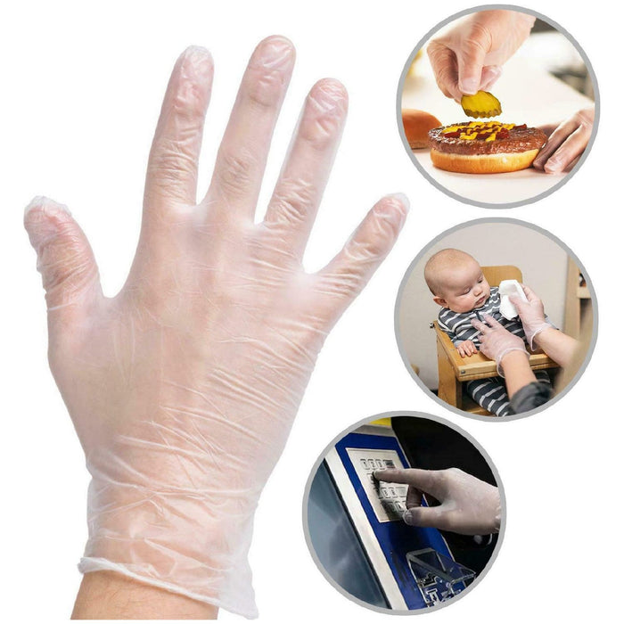 Shopbobbys Premius Disposable Vinyl Gloves, Clear, 100 Count