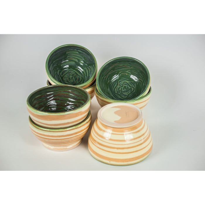 Rodak Ceramics - Marbled & Green Shave Bowl