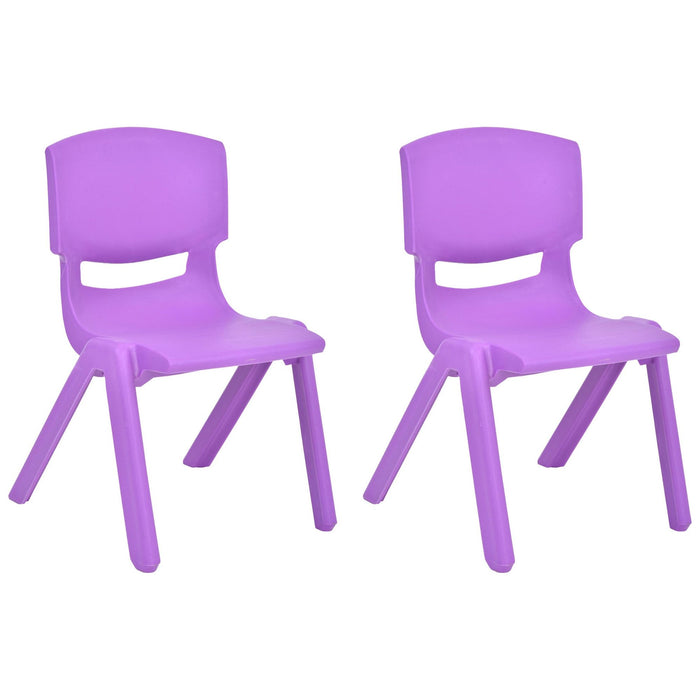 Shopbobbys Joon Stackable Plastic Kids Learning Chairs, Purple, 20.5X12.75X11 Inches, 2-Pack (Pack Of 2)