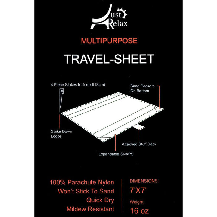 Shopbobbys Just Relax Parachute Nylon Multipurpose Travel Sheet, Blue-White, 7X7 Feet