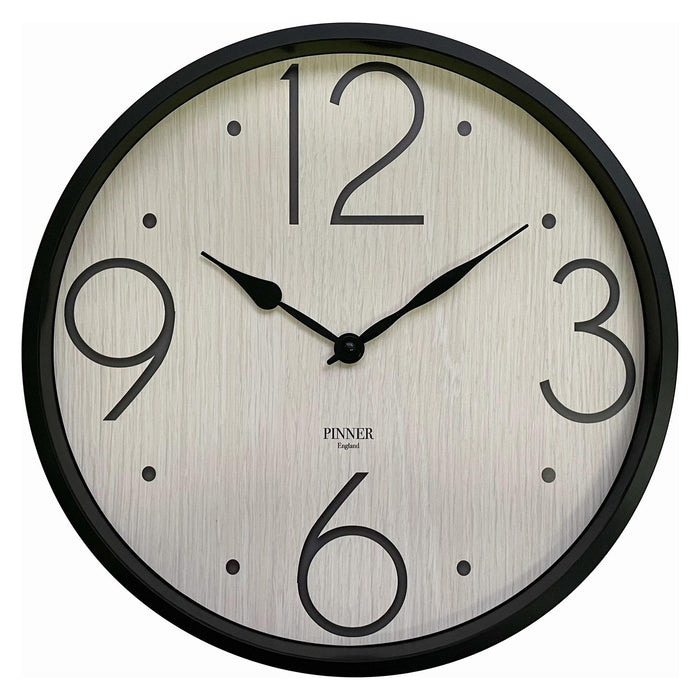 Shopbobbys Premius Modern Numeral Bold Round Analog Wall Clock, Wood Light, 14 Inches