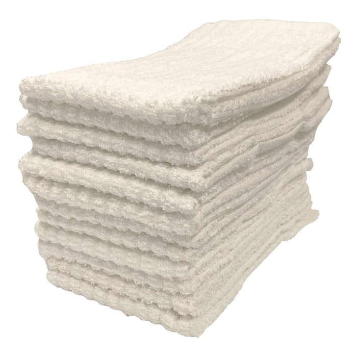 Shopbobbys Premius 12-Pack Bar Mop Kitchen Towel, 100% Cotton, White, 16X19 Inches (Pack Of 3)