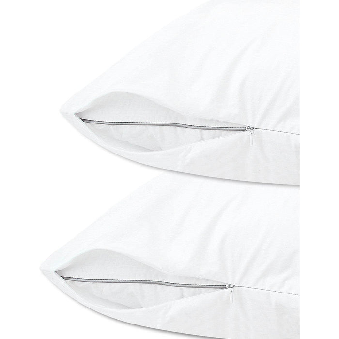 Shopbobbys Premius 2 Pack Zippered Waterproof Pillow Protector, White