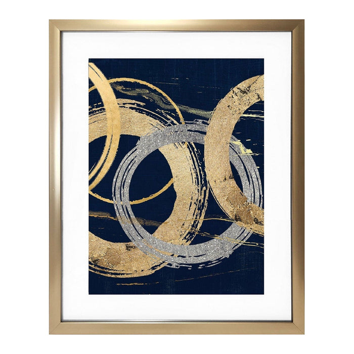 Shopbobbys Premius Simple Move Abstract Floating Wall Art, Black-Gold, 17X21 Inches