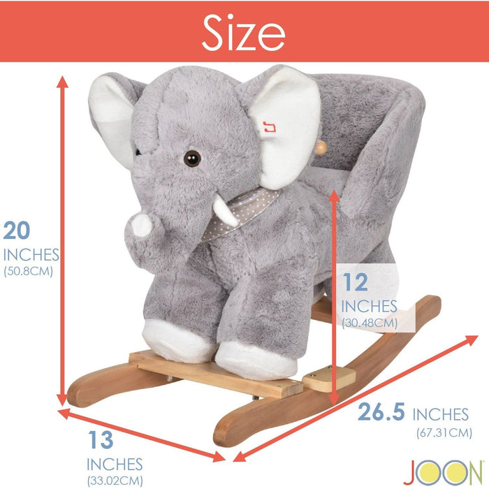 Shopbobbys Joon Olli Ride-On Rocking Horse Elephant With Scarf, Gray-White