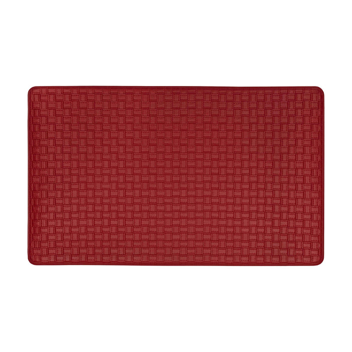 Achim Woven-Embossed Faux-Leather Anti-Fatigue Mat, Lava, 18x30 Inches