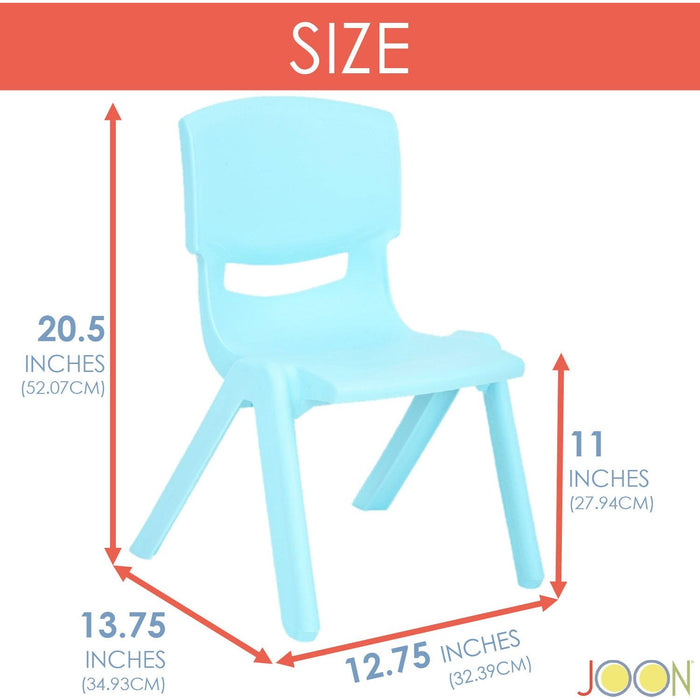 Shopbobbys Joon Stackable Plastic Kids Learning Chairs, Baby Blue, 20.5X12.75X11 Inches, 2-Pack (Pack Of 2)