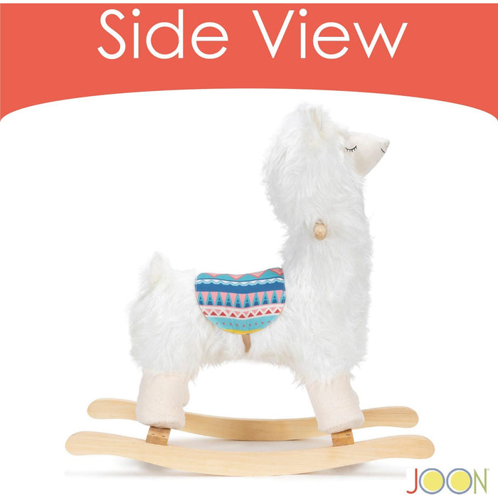 Shopbobbys Joon Lola Shaggy Hair Ride-On Llama Rocking Horse With Sound Effects, White