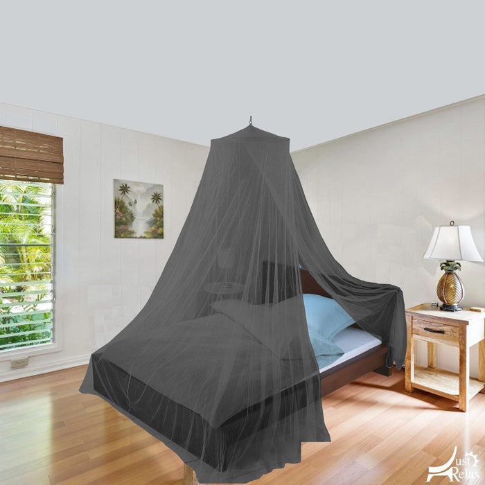 Shopbobbys Just Relax Elegant Mosquito Net Bed Canopy Set, Black, Twin-Full