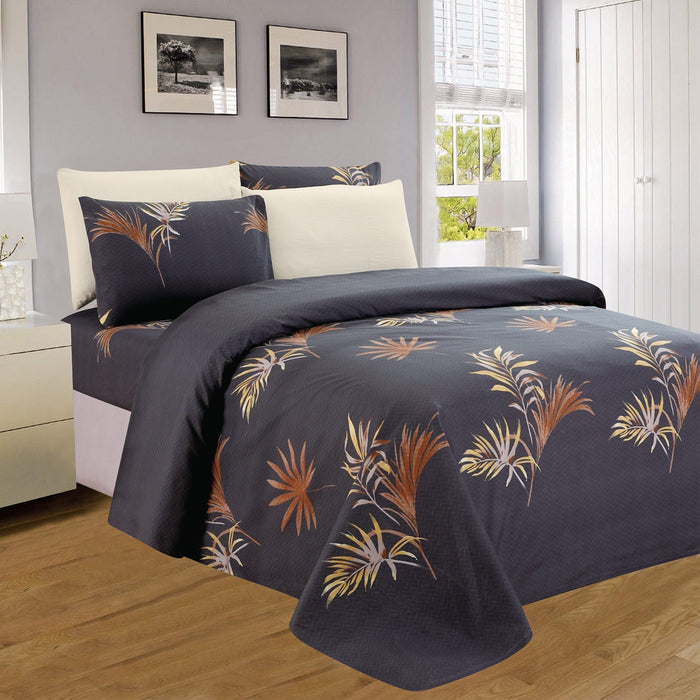 Shopbobbys Premius Palms Printed Wrinkle Free Microfiber Sheet Set