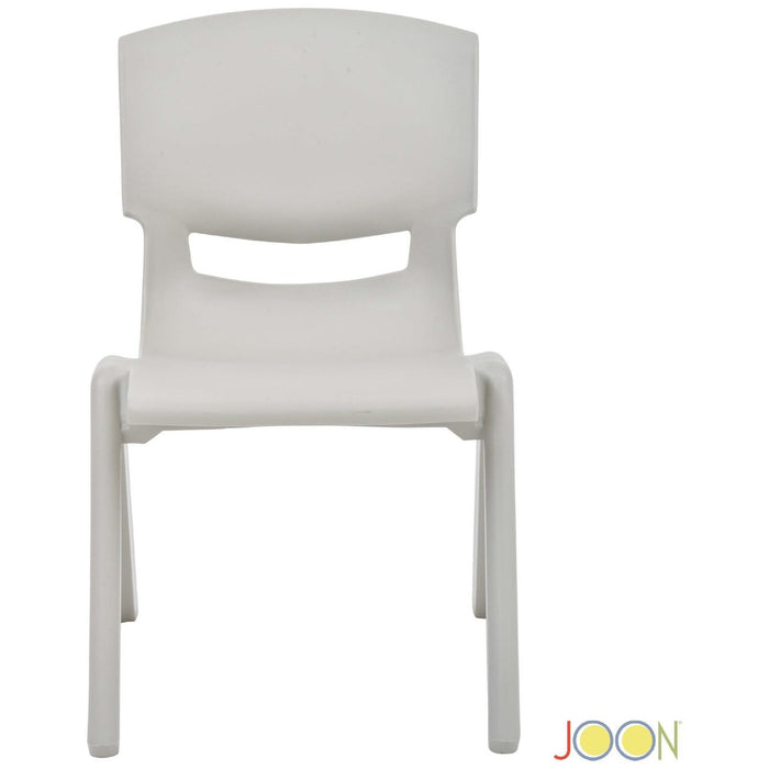 Shopbobbys Joon Stackable Plastic Kids Learning Chairs, Light Gray, 20.5X12.75X11 Inches, 2-Pack (Pack Of 2)