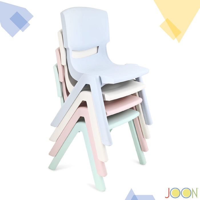 Shopbobbys Joon Stackable Plastic Kids Learning Chairs, Ivory, 20.5X12.75X11 Inches, 2-Pack (Pack Of 2)