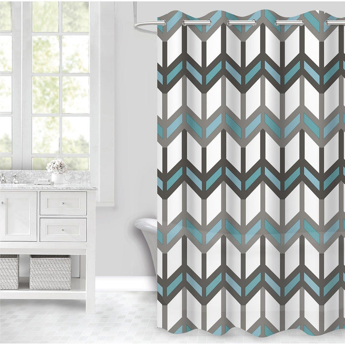 Shopbobbys Premius Peva Grommet Shower Curtain, Chevron, 70X72 Inches