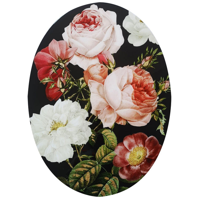 Shopbobbys Premius Peonie Floral Lacquered Oval Canvas Wall Art, Pink, 24X32 Inches