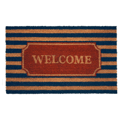 Achim Welcome Printed Coir Doormat, Red-Blue, 18x30 Inches