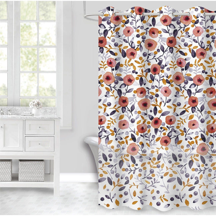 Shopbobbys Premius Peva Grommet Shower Curtain, Floral Cosmos, 70X72 Inches