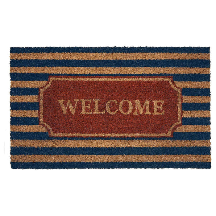 Achim Welcome Printed Coir Doormat, Red-Blue, 18x30 Inches