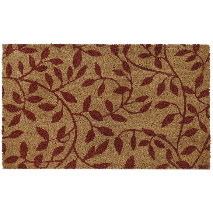 Achim Printed Vine Leaves Coir Doormat, 18x30 Inches