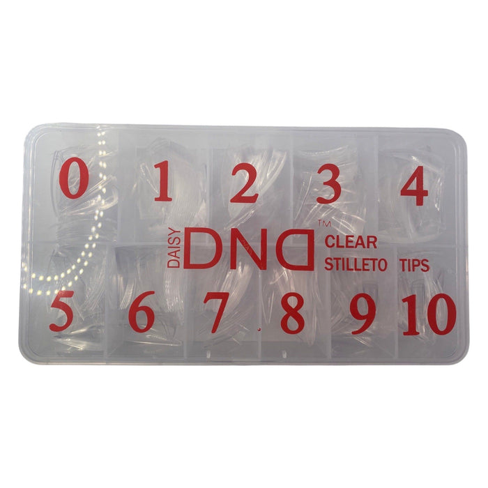 DND - Stiletto Nail Tips Box 0 To 10 – Clear DND