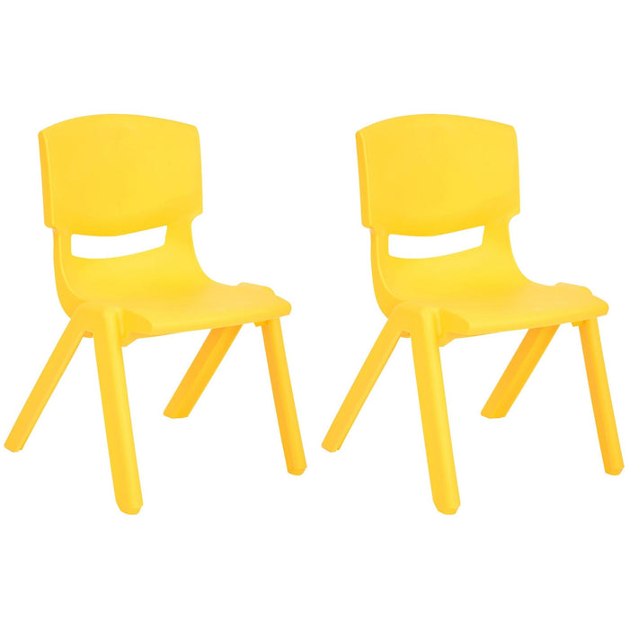 Shopbobbys Joon Stackable Plastic Kids Learning Chairs, Yellow, 20.5X12.75X11 Inches, 2-Pack (Pack Of 2)