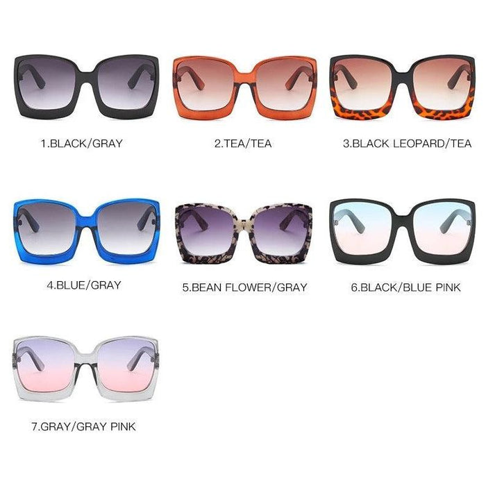 Ready to Ship | Black/Blue/ Pink Megan Oversized Gradient Sunglasses