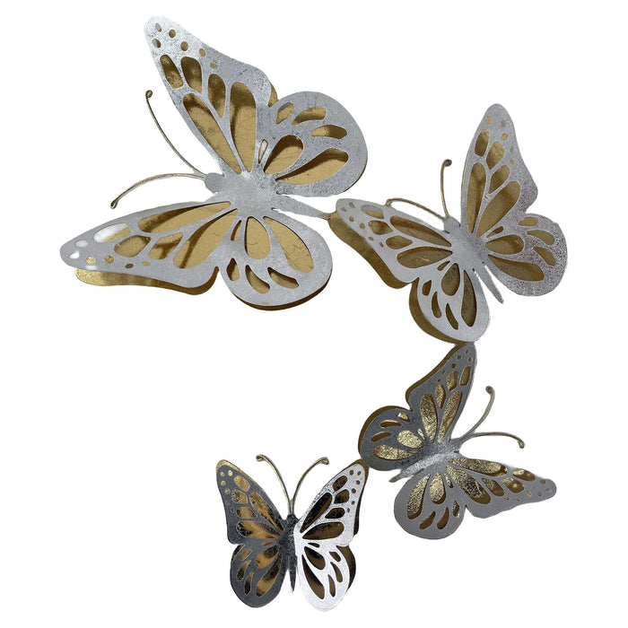 Connect Double Twirling Butterfly Metal Wall Decor, 19x28 Inches