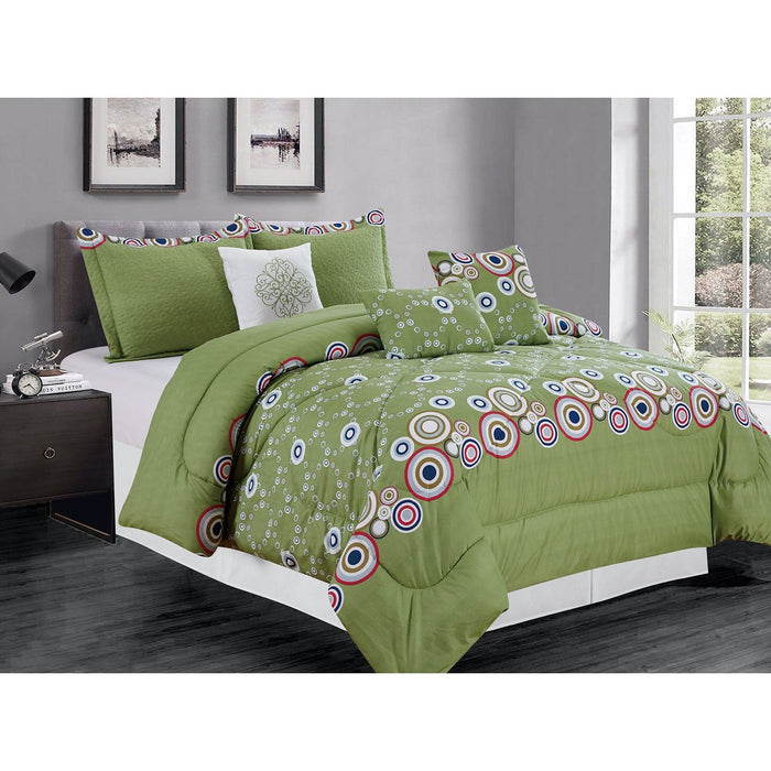 Shopbobbys Premius Kylie 7 Piece Oversized Comforter Set, Green