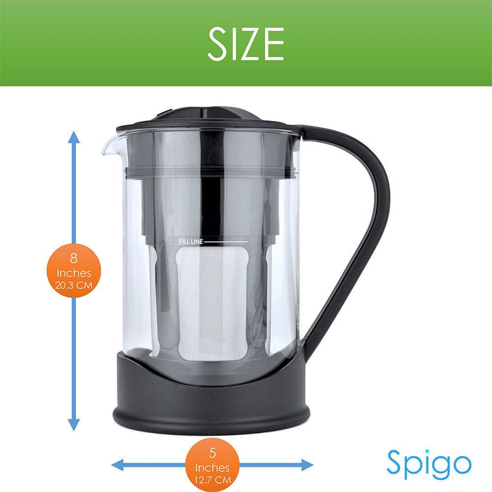 Shopbobbys Spigo Cold Brew Coffee Maker With Borosilicate Glass Pitcher, Black, 1 Liter, 8X5 Inches