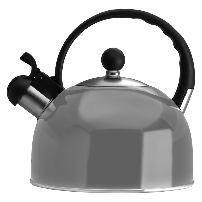 Shopbobbys Premius Stainless Steel Whistling Tea Kettle, Gray, 2.5 Liters