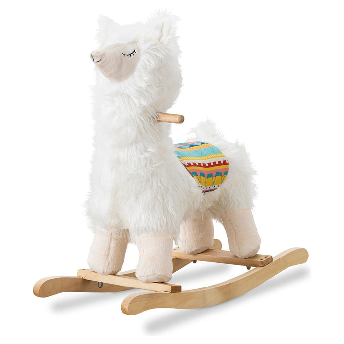 Shopbobbys Joon Lola Shaggy Hair Ride-On Llama Rocking Horse With Sound Effects, White