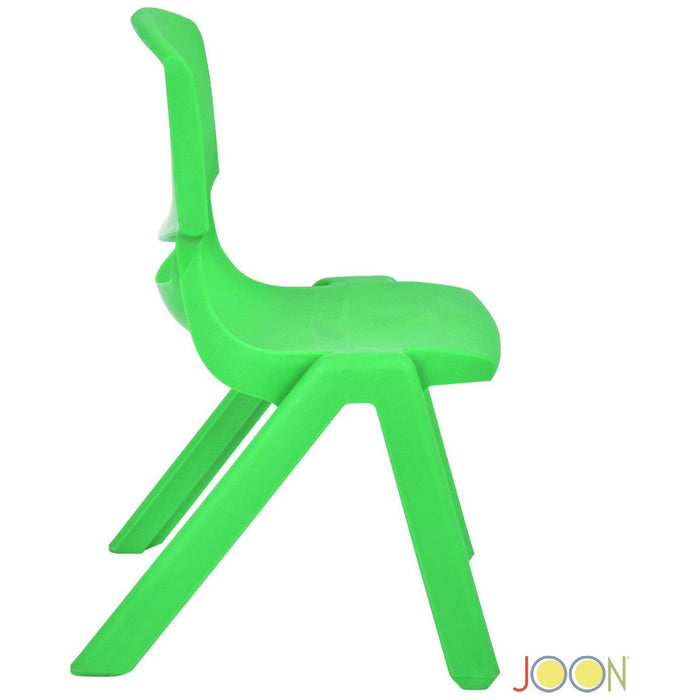 Shopbobbys Joon Stackable Plastic Kids Learning Chairs, Green, 20.5X12.75X11 Inches, 2-Pack (Pack Of 2)