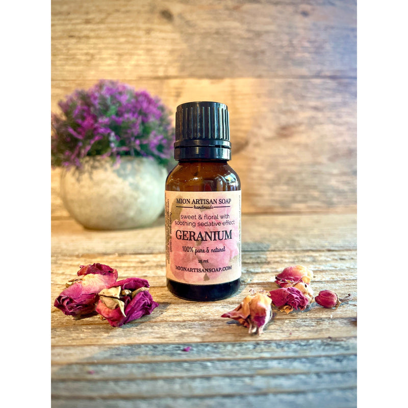MION Artisan Soap Co. Geranium Essential Oil | Balancing, Natural Elegance