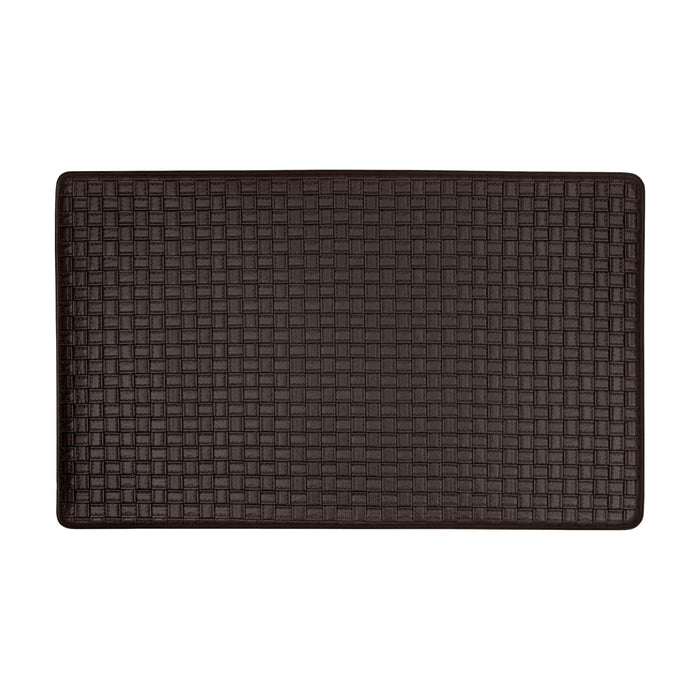 Achim Woven-Embossed Faux-Leather Anti-Fatigue Mat, Black, 18x30 Inches