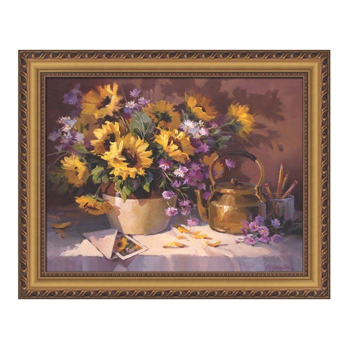 Shopbobbys Premius Vase With Flowers Wall Art, Yellow-Purple, 24X30 Inches