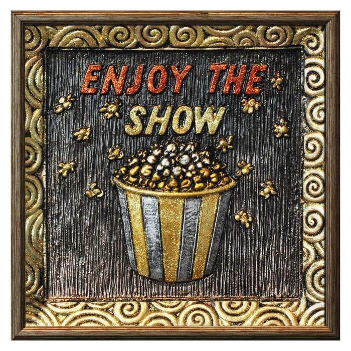 Shopbobbys Premius 3D Enjoy The Show Framed Wall Decor, Brown, 14X14 Inches