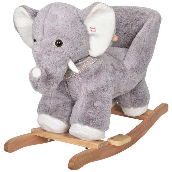 Shopbobbys Joon Olli Ride-On Rocking Horse Elephant With Scarf, Gray-White