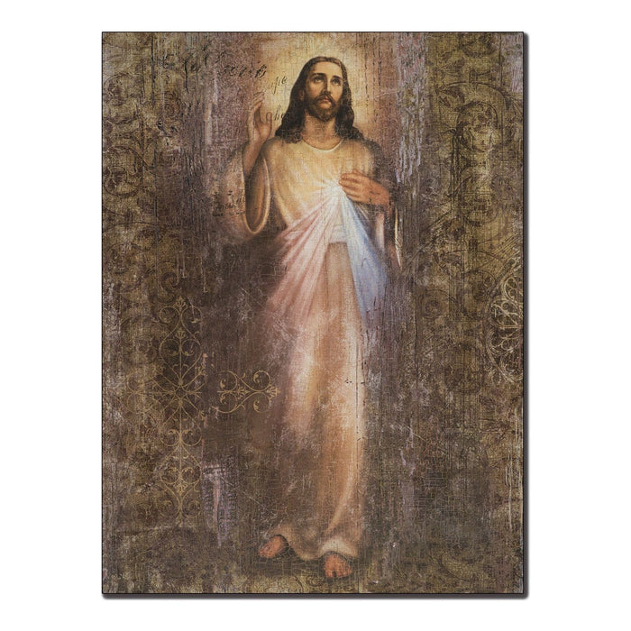 Shopbobbys Premius Devine Mercy Religious Portrait Wood Plaque, 12X16 Inches