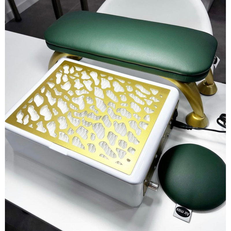 nbmsupply Air Max Panther Nail Dust Collector Gold with HEPA Filter – Professional Nail Table Vacuum White Smoke ONE YEAR WARRANTY
