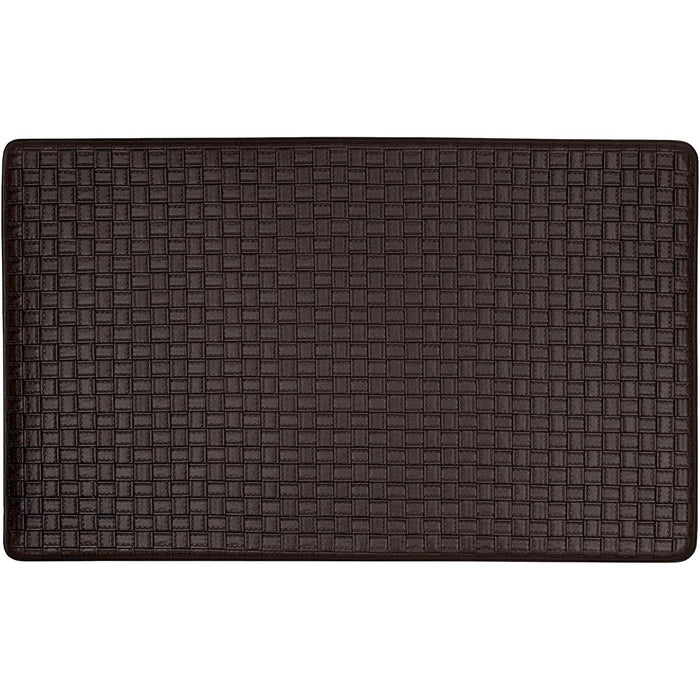 Achim Woven-Embossed Faux-Leather Anti-Fatigue Mat, Black, 18x30 Inches