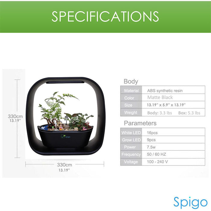 Shopbobbys Spigo Intelligent Indoor Led Light Garden, Matte Black