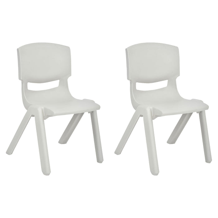 Shopbobbys Joon Stackable Plastic Kids Learning Chairs, Light Gray, 20.5X12.75X11 Inches, 2-Pack (Pack Of 2)