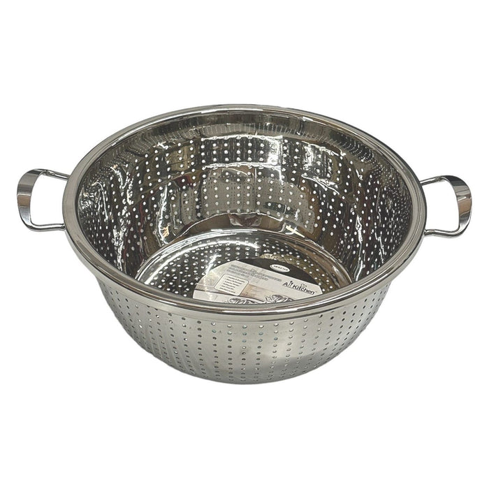 Shopbobbys Premius Heavy Duty Stainless Steel Micro-Perforated Colander Strainer, 12X4.92 Inches