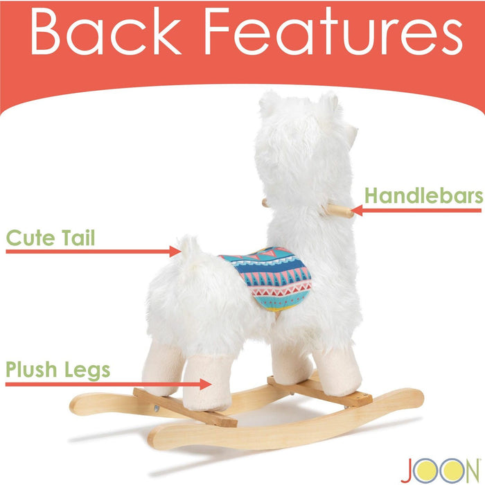 Shopbobbys Joon Lola Shaggy Hair Ride-On Llama Rocking Horse With Sound Effects, White